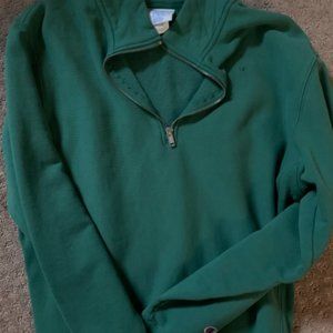 Green Champion Zip-Up Sweater Size: MENS SMALL